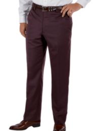 100% Wool Gabardine Wrinkle & Stain Resistant Flat Front Pant