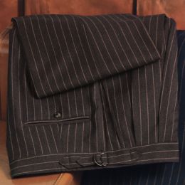 Twill Stripe D-Ring Waistband Trousers