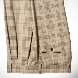 Glen Plaid Wool Flannel Dress Trousers