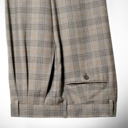 Glen Plaid Wool Flannel Dress Trousers