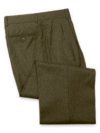 Wool & Cashmere Flannel Pleated Front Pant