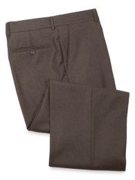 Wool & Cashmere Flannel Flat Front Pant