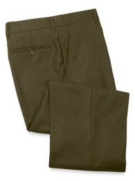 Wool & Cashmere Flannel Flat Front Pant