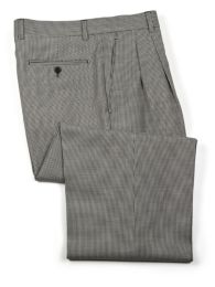Wool Houndstooth Pleated Trousers