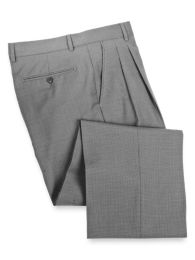 Wool Check Pleated Front Pants