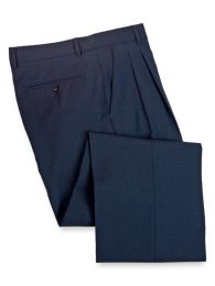 Wool Check Pleated Front Pants
