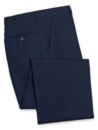 Wool Check Flat Front Pants