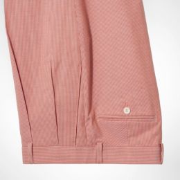 Striped Cotton Pleated Front Trousers