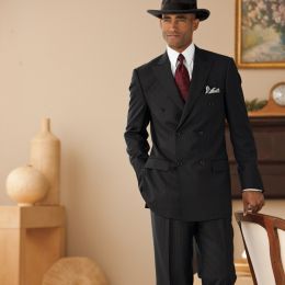 Performance Wool Stripe Double Breasted Suit