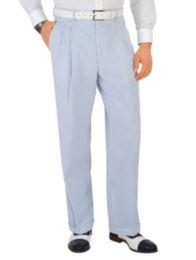 100% Cotton Seersucker Pleated Suit Separate Pants
