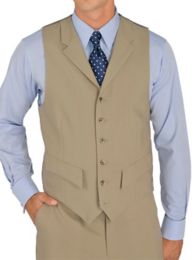 100% Wool Six-Button Notch Lapel Suit Separate Vest