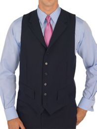 100% Wool Six-Button Notch Lapel Suit Separate Vest