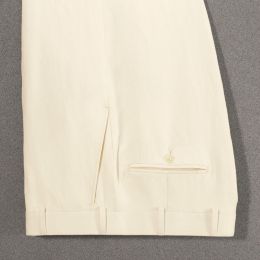 Silk/Linen Flat Front Trousers