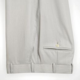 Summer Wool Pincord Flat Front Suit Trousers
