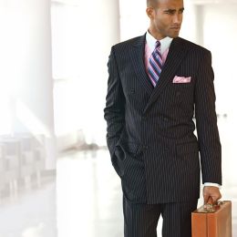 Striped Wool Double-Breasted Suit