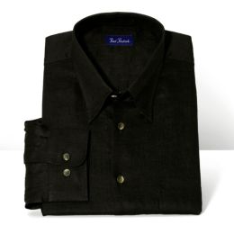 Solid Hidden Buttondown Collar Long Sleeve Sport Shirt