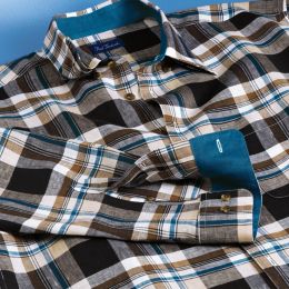 Linen Hidden Buttondown Collar Long Sleeve Sport Shirt