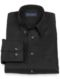 100% Linen Hidden Button Down Collar Sport Shirt