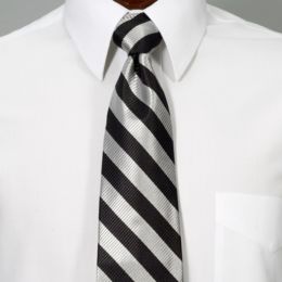 Black/Silver Blazer Stripe Tie