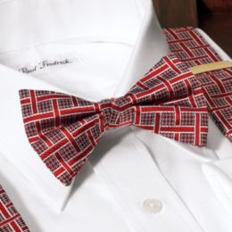 Textured Basketweave Pre-Tied Bow Tie