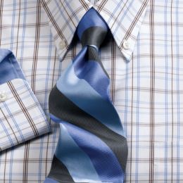 Satin Textured Wide Stripe Tie