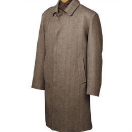Wool/Silk Herringbone Topcoat