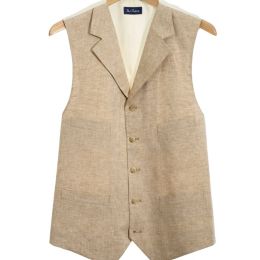 Linen Tailored Button Front Vest