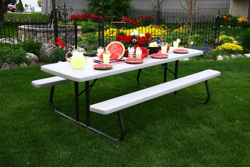 8 Ft Commercial Foldable Picnic Table 4 Pack