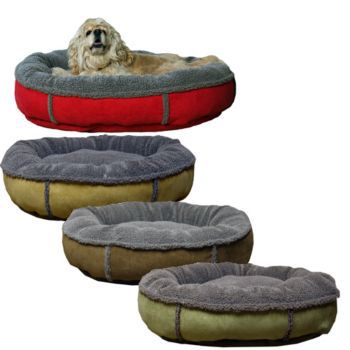 Faux Suede & Berber Comfy Cup Dog Bed Tan