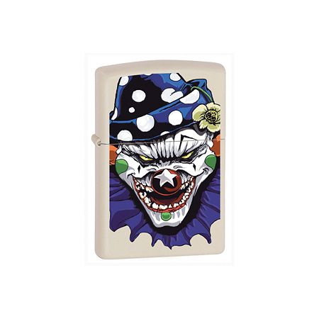 Zippo Cream Matte Lighter Evil Clown