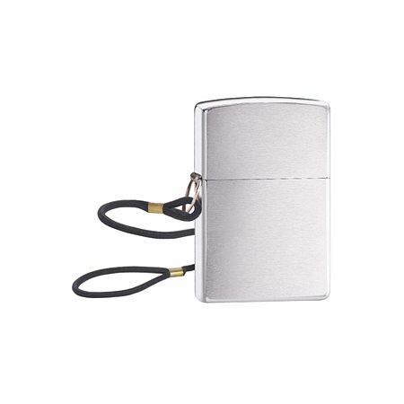 Zippo Lossproof Lighter Brushed Chrome w/Lanyard