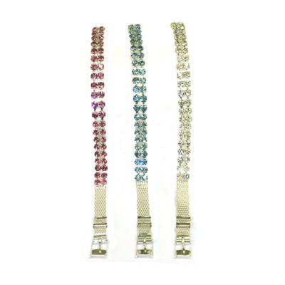 100638 010 BLU - Rhinestone Neckwear 2 Row