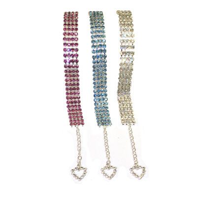 100639 012 BLU - Rhinestone Neckwear 4 Row
