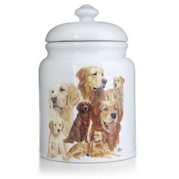 Ceramic Treat Jar 10 Inch Golden Retriever