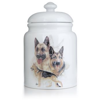 Ceramic Treat Jar 10 Inch German Shepherd