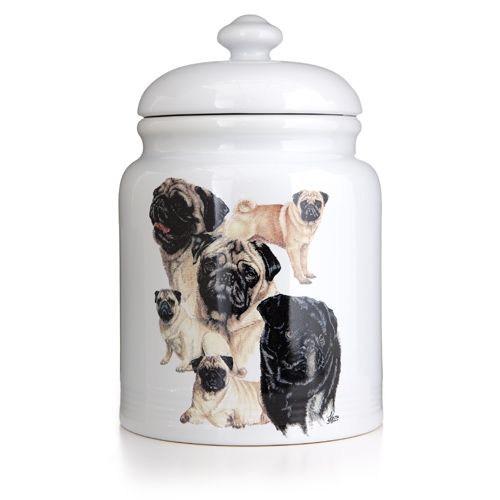Ceramic Treat Jar 10 Inch Pug
