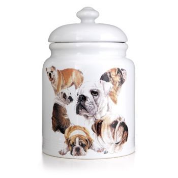 Ceramic Treat Jar 10 Inch English Bulldog