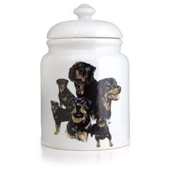 Ceramic Treat Jar 10 Inch Rottweiler