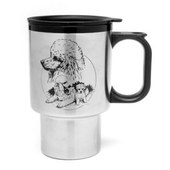 Stainless Steel Travel Mug 15 Oz Poodle