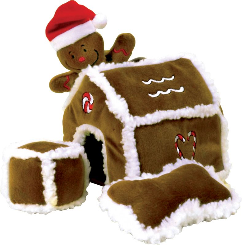 Hide A Toy Gingerbread Puzzle House Dog Toy