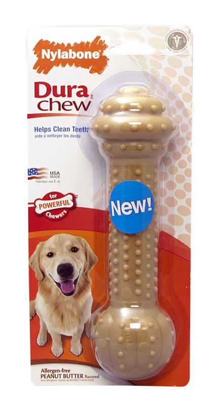 DuraChew Barbell Peanut Butter Dog Toy MD/LG