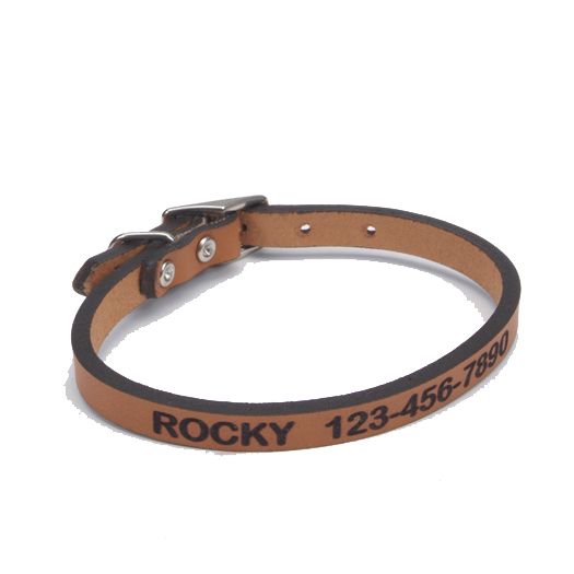 Personalized Leather Dog Collar 22 Inch Tan