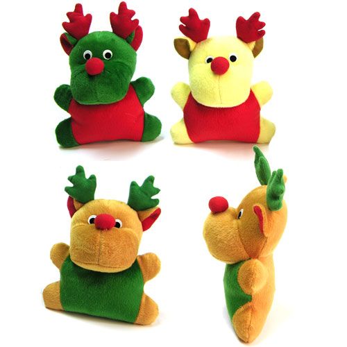 X-mas Reindeer Dog Toy 6 Inch Yellow