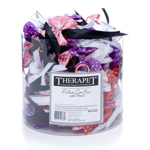 Polka Dot Bows With Pearls 80 Count