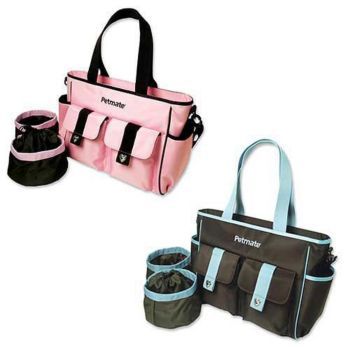 Designer Travel Bag Set 16 x 11 1/2 x 6 Brown/Teal