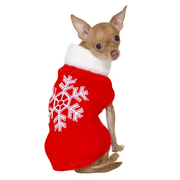 Fashion Pet Let It Snow Sweater Md Red