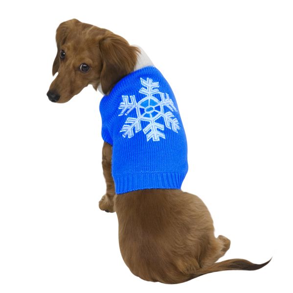 Fashion Pet Let It Snow Sweater Lg Royal Blue