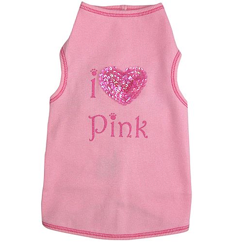 I Love Pink Dog Tank Top Small