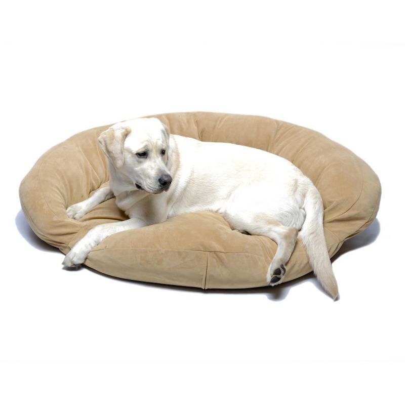 492628 SM SAG - Velvet Bolster Dog Bed