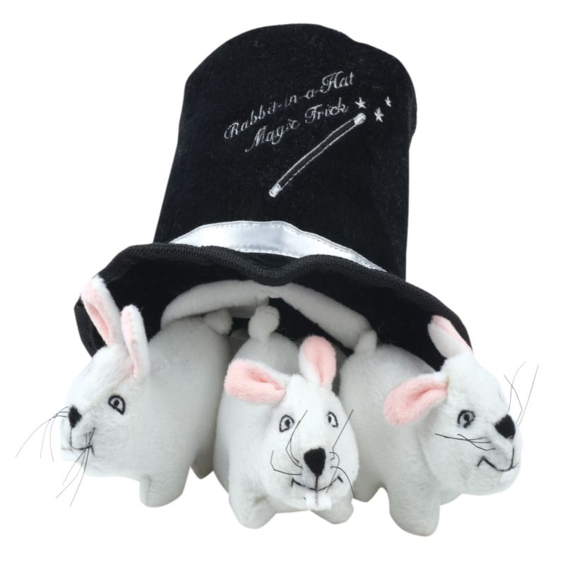 Magic Hat with Rabbit Puzzle Plush Dog Toy
